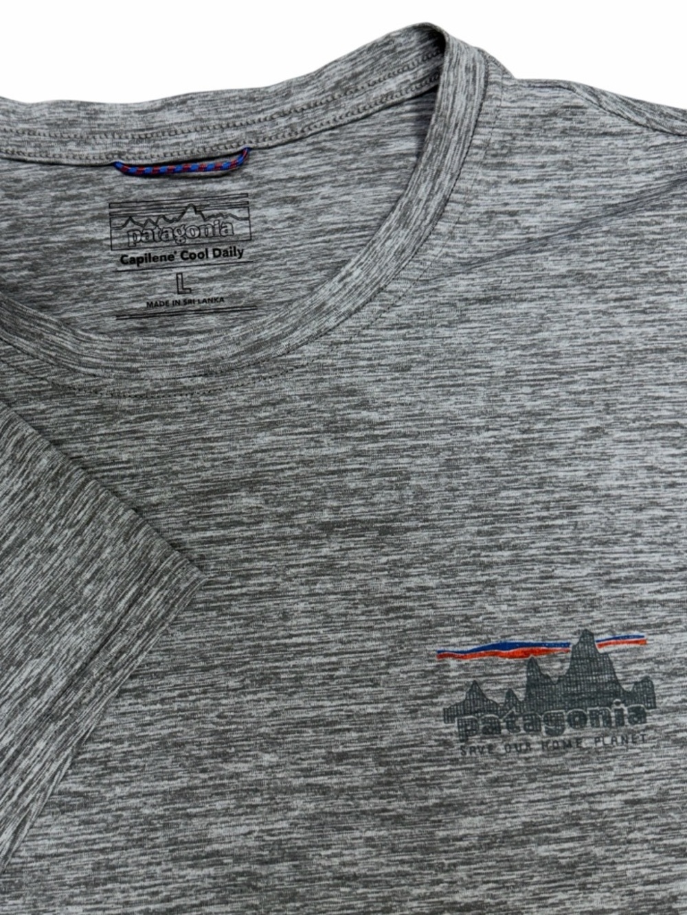 Patagonia Shirt Men Large Grey Capilene Cool Daily Graphic UV Sun Stretch Hiking